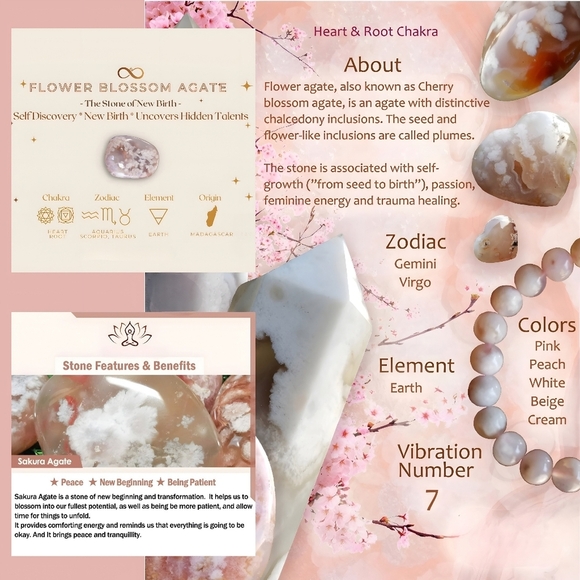 Learn About Sakura, Cherry Blossom or Flower Agate 💕🌸 - Picture 2 of 16